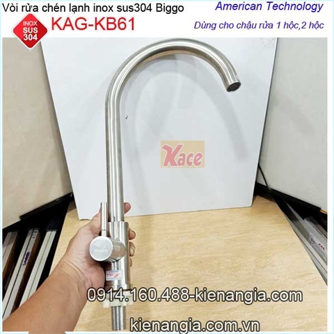 Vòi rửa chén lạnh cao cấp inox sus304 Biggo KAG-KB61