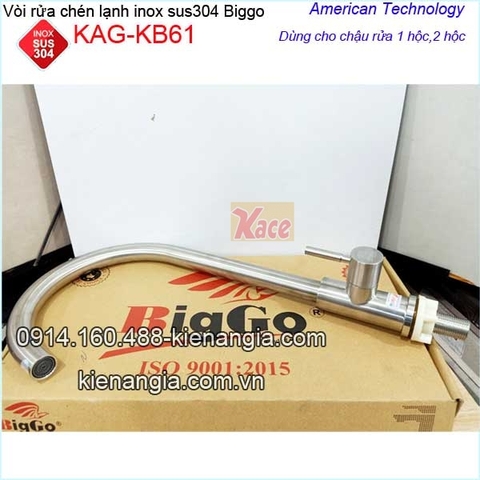 Vòi rửa chén lạnh cao cấp inox sus304 Biggo KAG-KB61