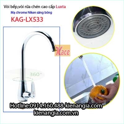Vòi rửa chén lạnh cao cấp thân lớn Luxta KAG-LX533