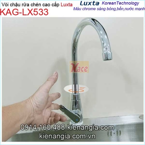 Vòi rửa chén lạnh cao cấp thân lớn Luxta KAG-LX533