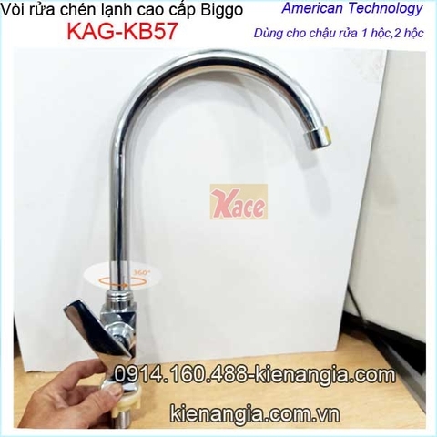 Vòi rửa chén lạnh cao cấp thân vuông Biggo KAG-KB57