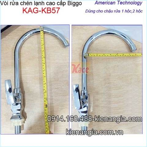 Vòi rửa chén lạnh cao cấp thân vuông Biggo KAG-KB57