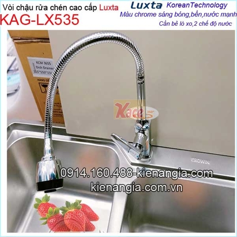 Vòi rửa chén lạnh lò xo cần bẻ Luxta KAG-LX535