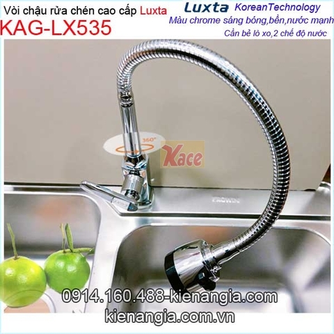 Vòi rửa chén lạnh lò xo cần bẻ Luxta KAG-LX535