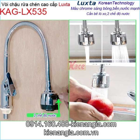 Vòi rửa chén lạnh lò xo cần bẻ Luxta KAG-LX535