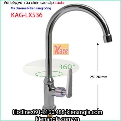 Vòi rửa chén lạnh thân vuông cao cấp Luxta KAG-LX536