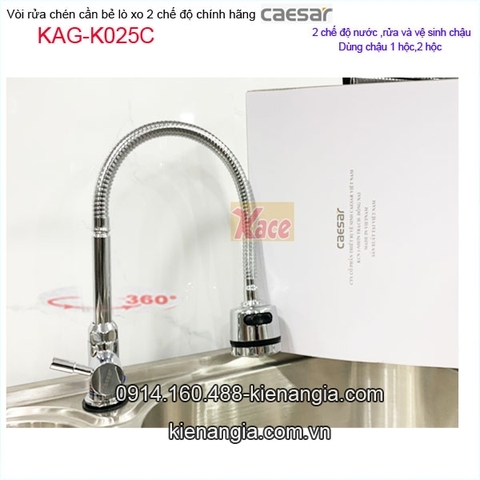 Vòi rửa chén lò xo cần bẻ Caesar KAG-K025C