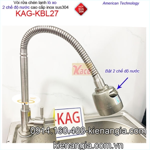 Vòi rửa chén lò xo sus 304 KAG-KBL27