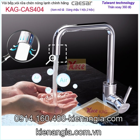 Vòi rửa chén nóng lạnh Caesar chính hãng KAG-CAS404