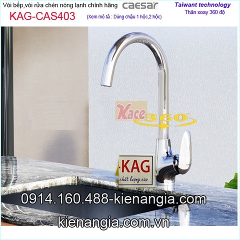 Vòi rửa chén nóng lạnh chính hãng caesar KAG-CAS403