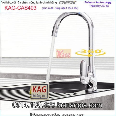 Vòi rửa chén nóng lạnh chính hãng caesar KAG-CAS403