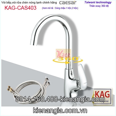 Vòi rửa chén nóng lạnh chính hãng caesar KAG-CAS403