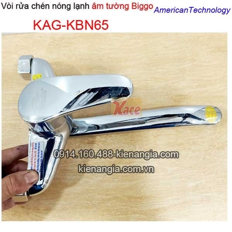 Vòi rửa chén nóng lạnh gắn tường Biggovòi xả bồn KAG-KBN65
