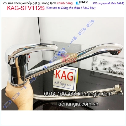 Vòi rửa chén nóng lạnh gật gù chính hãng INAX KAG-SFV112S