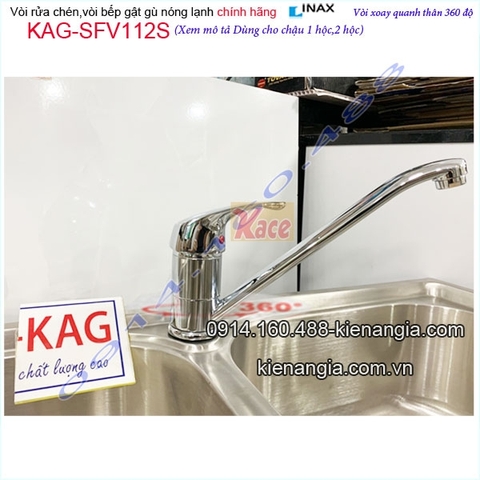 Vòi rửa chén nóng lạnh gật gù chính hãng INAX KAG-SFV112S