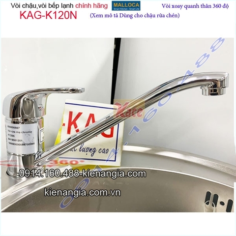 Vòi rửa chén nóng lạnh gật gù MALLOCA KAG-K120N