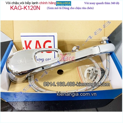 Vòi rửa chén nóng lạnh gật gù MALLOCA KAG-K120N