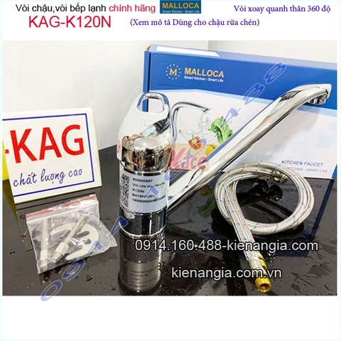 Vòi rửa chén nóng lạnh gật gù MALLOCA KAG-K120N