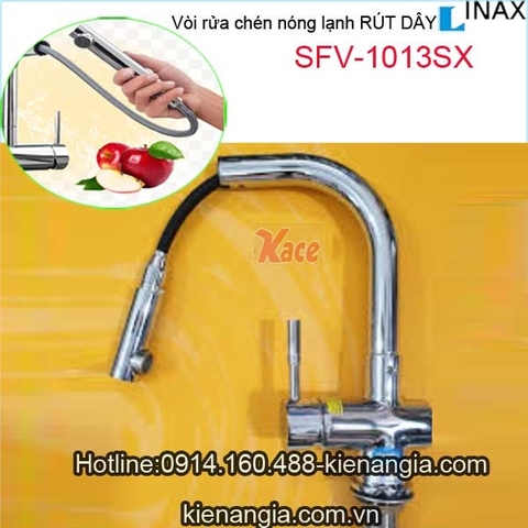 Vòi rửa chén nóng lạnh rút dây Inax SFV-1013SX