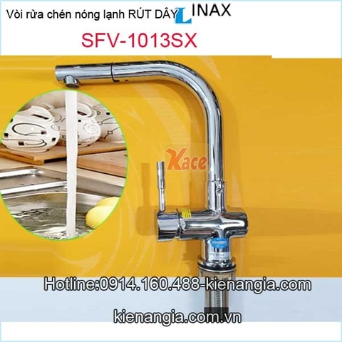 Vòi rửa chén nóng lạnh rút dây Inax SFV-1013SX