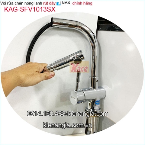 Vòi rửa chén nóng lạnh rút dây Inax SFV-1013SX