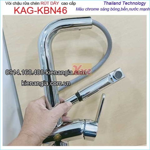 Vòi rửa chén nóng lạnh inox 304 rút dây Proxia KAG-KBN46
