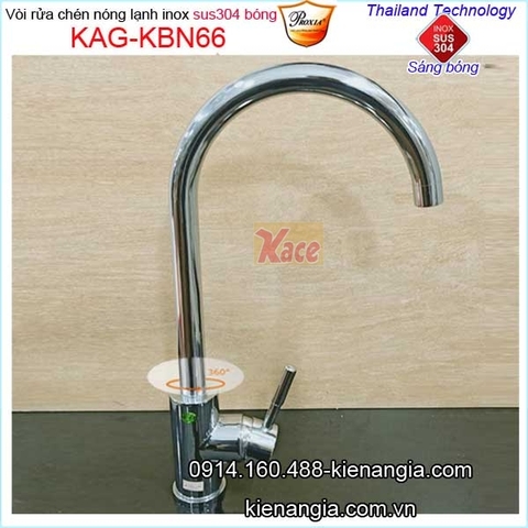 Vòi rửa chén nóng lạnh inox sus304 bóng Proxia KAG-KBN66