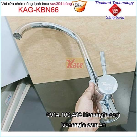 Vòi rửa chén nóng lạnh inox sus304 bóng Proxia KAG-KBN66
