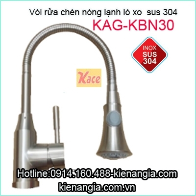 Vòi rửa chén nóng lạnh lò xo inox 304 KAG-KBN30