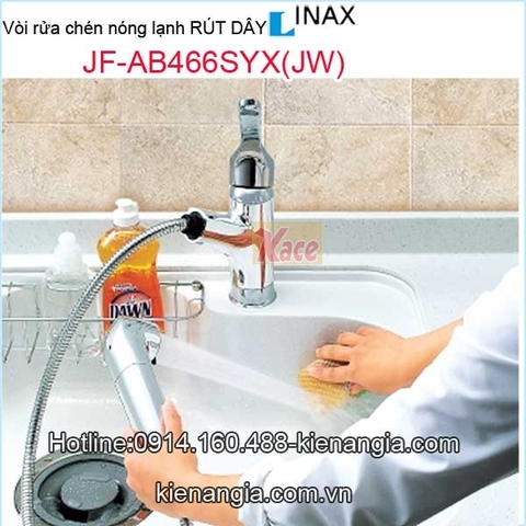Vòi rửa chén nóng lạnh Rút dây INAX JF-AB466SYX(JW)