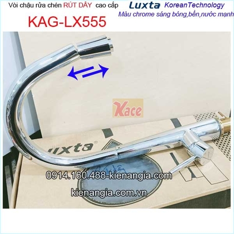 Vòi rửa chén nóng lạnh rút dây Luxta KAG-LX555