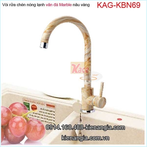 Vòi rửa chén vân đá mài nâu vàng nóng lạnh KAG-KBN69