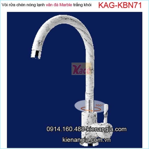 Vòi rửa chén vân đá Marble trắng vân khói nóng lạnh KAG-KBN71