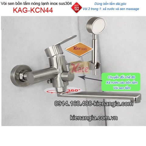 Vòi sen bồn tắm nóng lạnh inox 304 KAG-KCN44