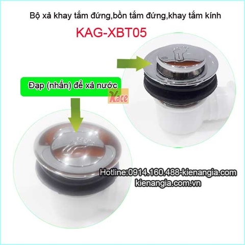 Xả bồn tắm đứngbộ xả khay tắm kính KAG-XBT05