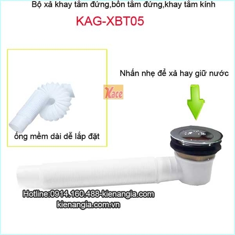 Xả bồn tắm đứngbộ xả khay tắm kính KAG-XBT05
