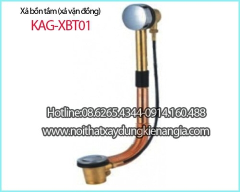 Xả bồn tắm nằm bằng đồng loại xả vặn KAG-XBT01