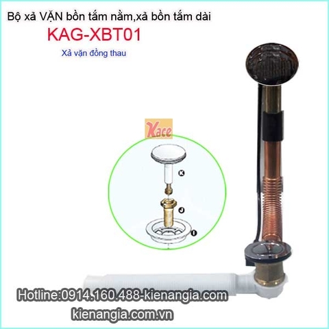 Xả bồn tắm nằm bằng đồng loại xả vặn KAG-XBT01