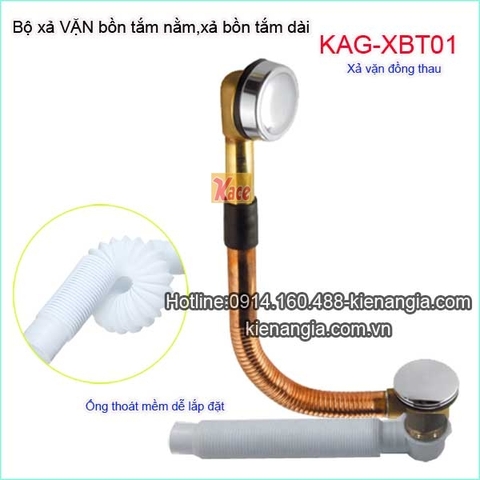 Xả bồn tắm nằm bằng đồng loại xả vặn KAG-XBT01
