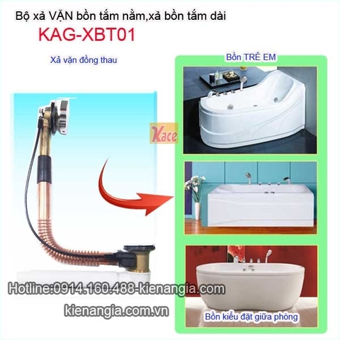 Xả bồn tắm nằm bằng đồng loại xả vặn KAG-XBT01