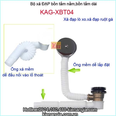 Xả bồn tắm nằmxả đạp lò xo bồn tắm dài KAG-XBT04