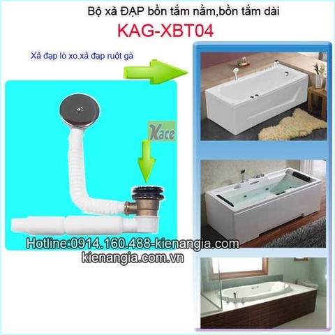 Xả bồn tắm nằmxả đạp lò xo bồn tắm dài KAG-XBT04