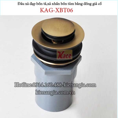 Xả đạp bồn tắm bằng đồng giả cổ KAG-XBT06