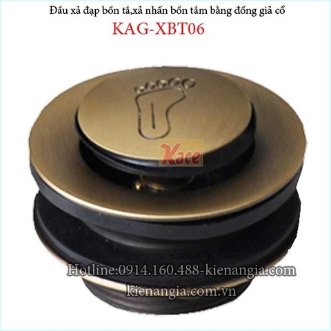 Xả đạp bồn tắm bằng đồng giả cổ KAG-XBT06