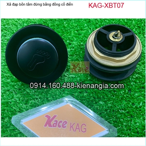 Xả đạp bồn tắm bằng đồng giả cổ màu đen KAG-XBT07