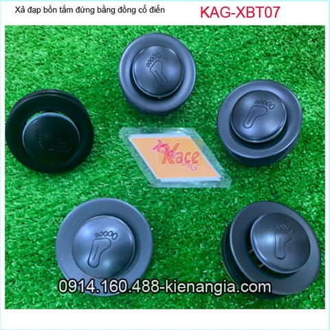 Xả đạp bồn tắm bằng đồng giả cổ màu đen KAG-XBT07