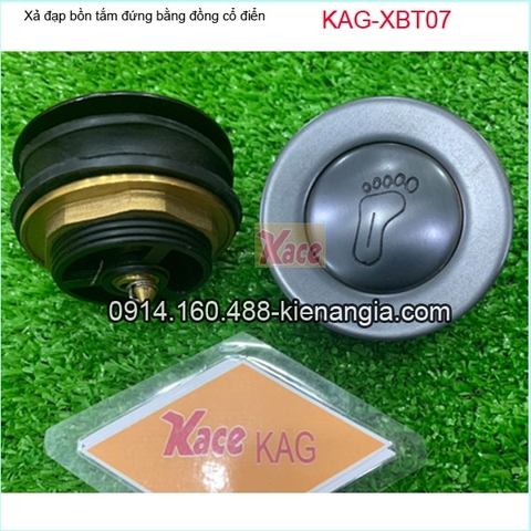 Xả đạp bồn tắm bằng đồng giả cổ màu đen KAG-XBT07