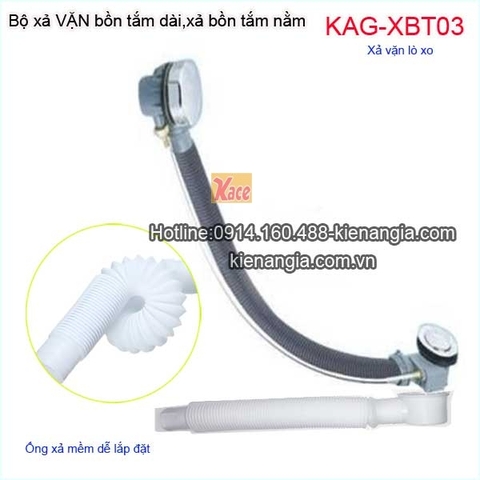 Xả vặn bồn tắm nằmxả bồn tắm dài lò xo KAG-XBT03