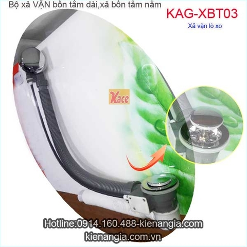 Xả vặn bồn tắm nằmxả bồn tắm dài lò xo KAG-XBT03