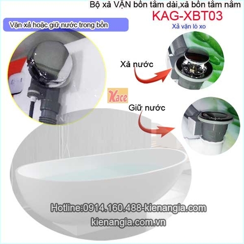 Xả vặn bồn tắm nằmxả bồn tắm dài lò xo KAG-XBT03